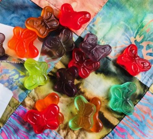 Picture of butterfly shaped gummi candy