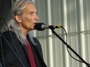 Man singing into microphone