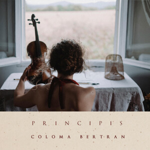 cover art for Principis - a woman from behind, holding a violin