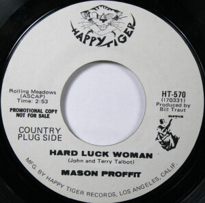 promo single label for Mason Proffit's Hard Luck Woman