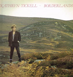 cover art for Borderlands, showing a young Kathryn Tickell standing above the windswept Northern Highlands